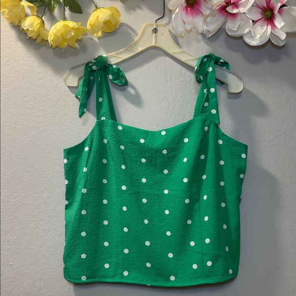 old navi Tops - Polka Dot Tie-Strap Camisole in Green